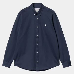 Carhartt WIP L/S Madison Shirt Air Force Blue / Wax Shop