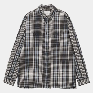 Carhartt WIP L/S Mandlik Shirt Mandlik Check, Dark Navy Discount