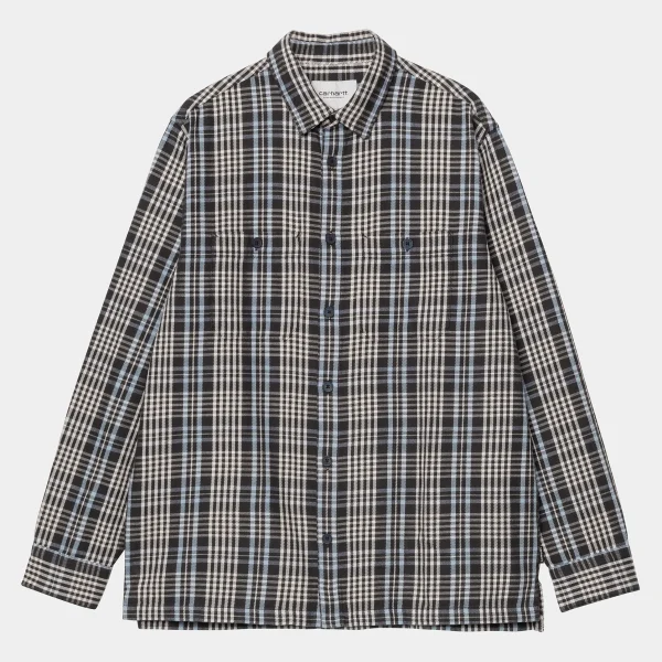 Carhartt WIP L/S Mandlik Shirt Mandlik Check, Dark Navy Discount