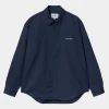 Carhartt WIP L/S Module Script Shirt Air Force Blue / White Fashion