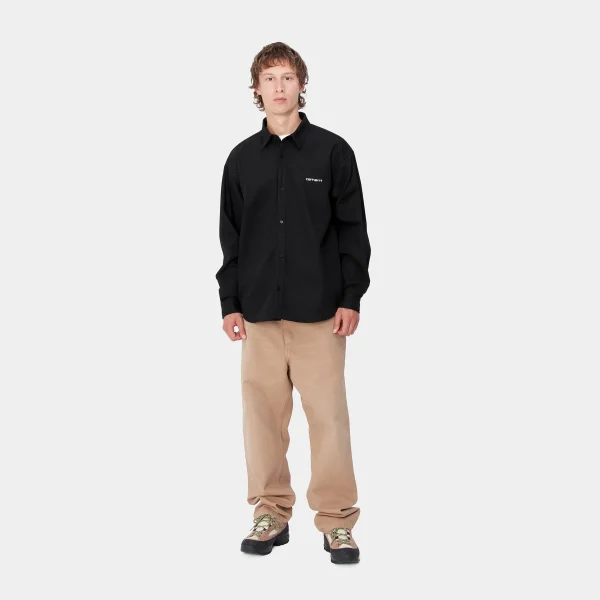 Carhartt WIP L/S Module Script Shirt Black / White Outlet