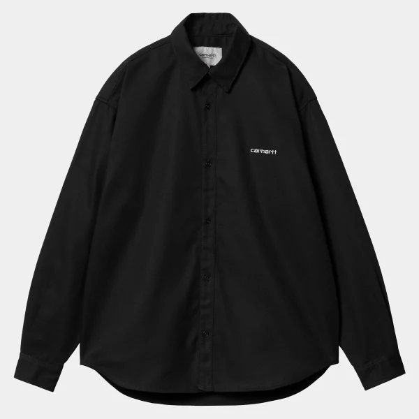 Carhartt WIP L/S Module Script Shirt Black / White Outlet