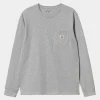 Carhartt WIP L/S Pocket T-Shirt Grey Heather Shop