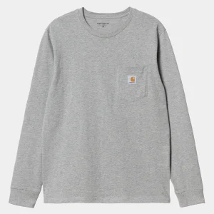 Carhartt WIP L/S Pocket T-Shirt Grey Heather Shop