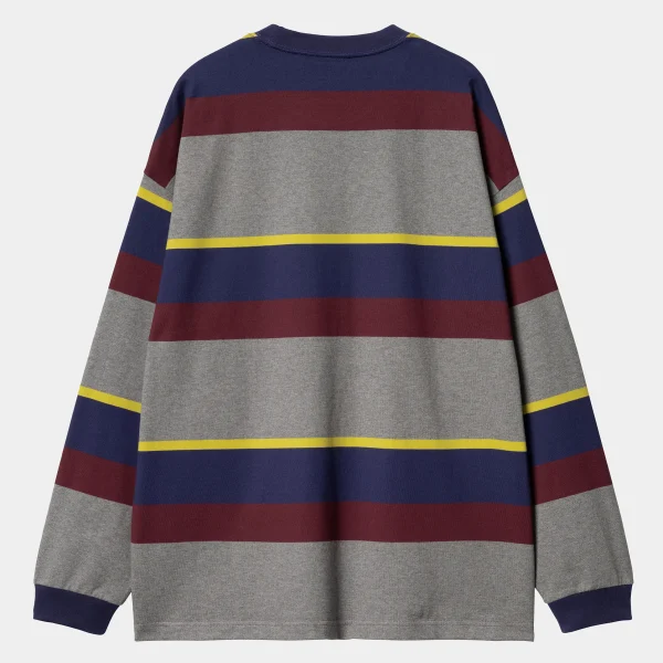 Carhartt WIP L/S Sundling T-Shirt Sundling Stripe, Aura Hot