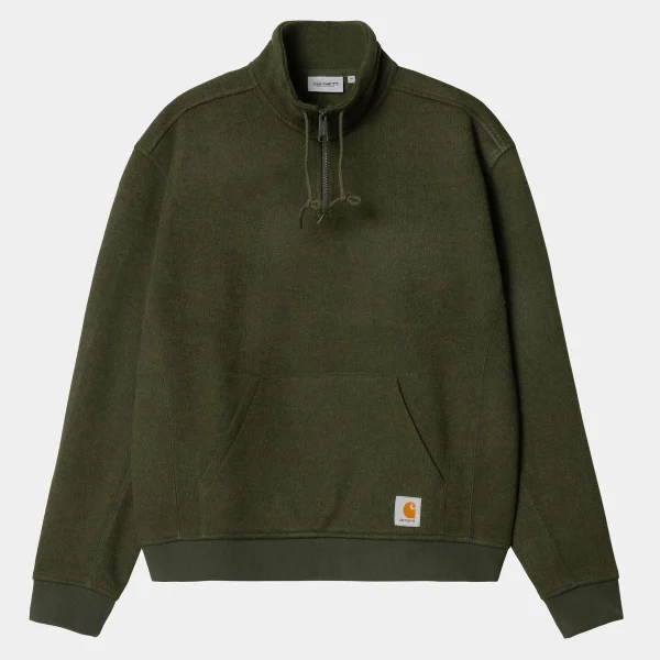 Carhartt WIP Luther Half Zip Sweat Tarragon Heather New