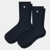 Carhartt WIP Madison Pack Socks Dark Navy / White + Dark Navy / White Store