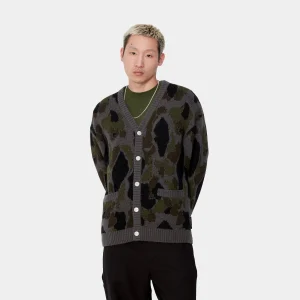 Carhartt WIP Merton Cardigan Camo Duck Jacquard, Grey New