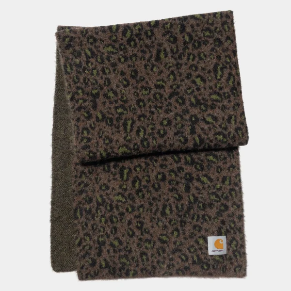 Carhartt WIP Palmer Scarf Camo Leo Jacquard, Tamarind Sale