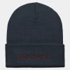 Carhartt WIP Script Beanie Air Force Blue / Malbec Flash Sale