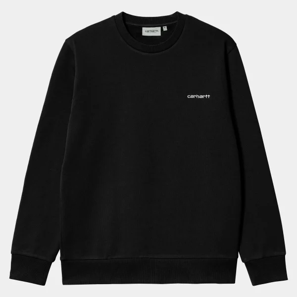 Carhartt WIP Script Embroidery Sweat Black / White Fashion