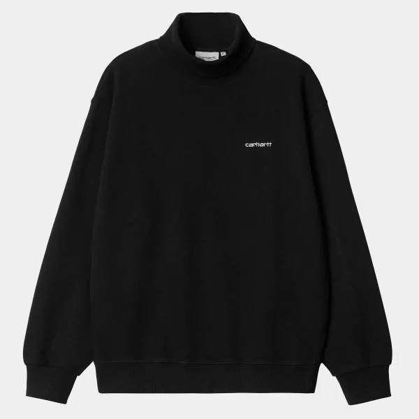 Carhartt WIP Script Mockneck Sweat Black Flash Sale