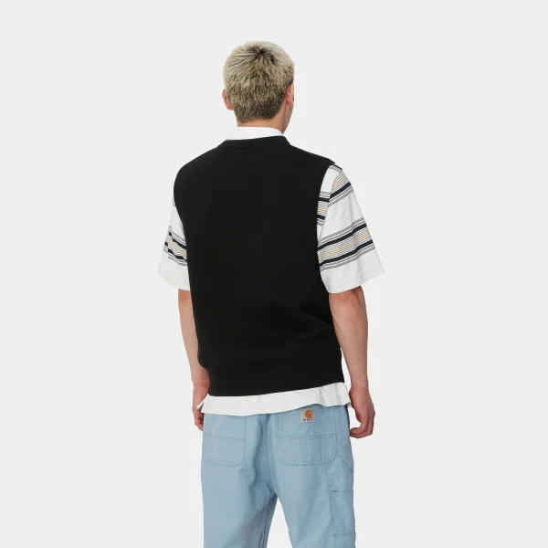 Carhartt WIP Script Vest Sweater Black / White Best Sale