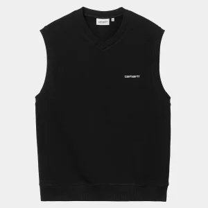 Carhartt WIP Script V-Neck Vest Sweatshirt Black / White Shop