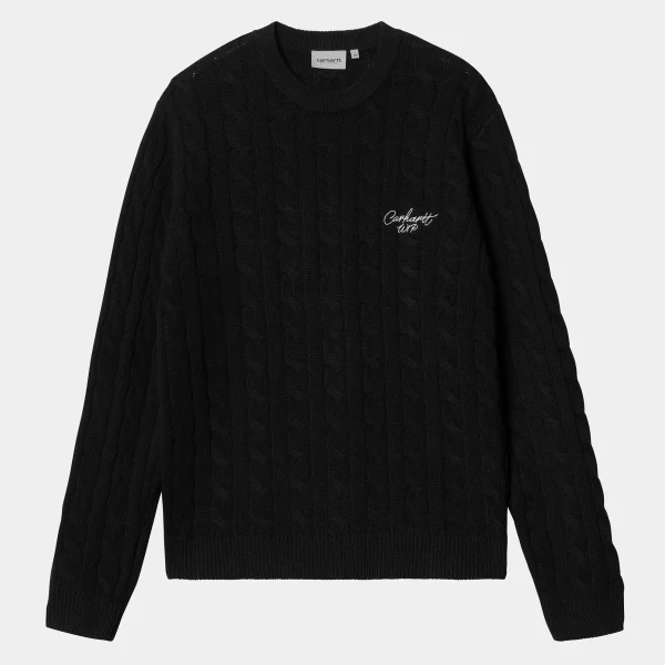 Carhartt WIP Signature Sweater Black / Wax Flash Sale