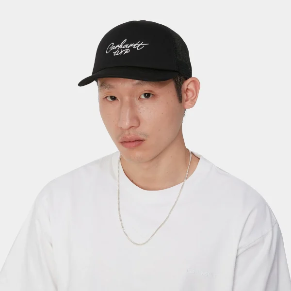 Carhartt WIP Signature Trucker Cap Black / White Cheap