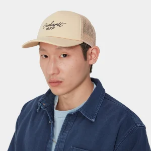 Carhartt WIP Signature Trucker Cap Cornsilk / Black New