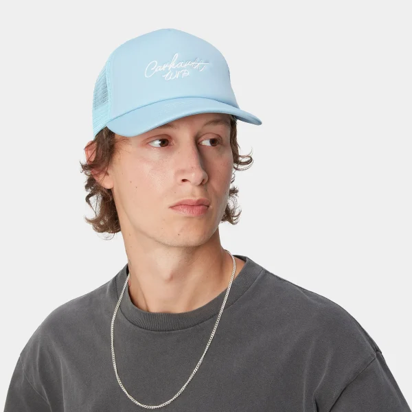 Carhartt WIP Signature Trucker Cap Misty Sky / White Shop