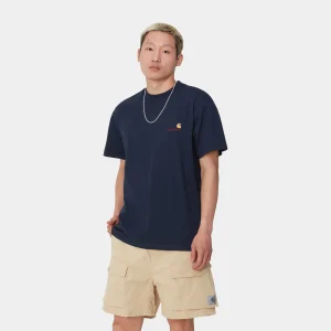 Carhartt WIP S/S American Script T-Shirt Air Force Blue Sale