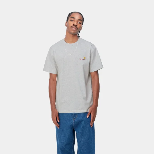 Carhartt WIP S/S American Script T-Shirt Ash Heather Outlet