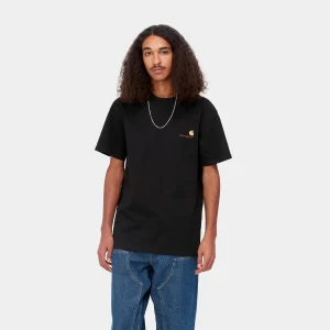 Carhartt WIP S/S American Script T-Shirt Black Sale