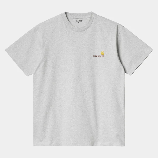 Carhartt WIP S/S American Script T-Shirt Ash Heather Outlet