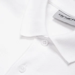 Carhartt WIP S/S Chase Pique Polo White / Gold Discount