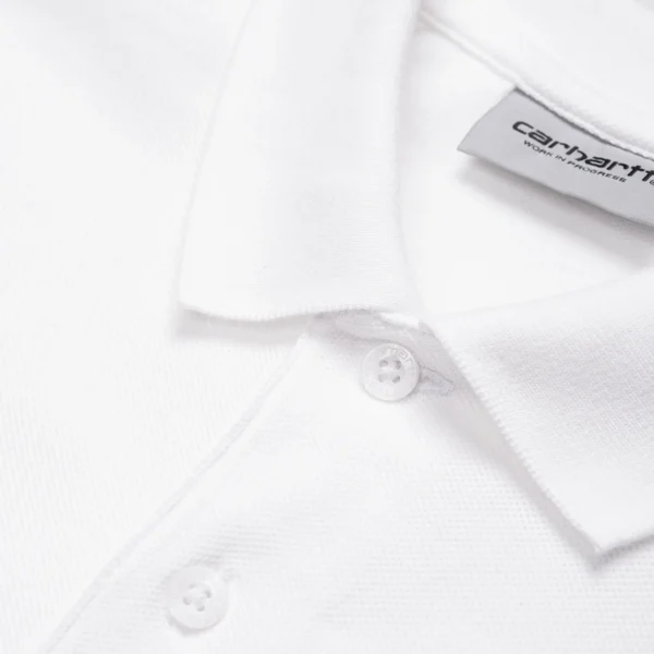 Carhartt WIP S/S Chase Pique Polo White / Gold Discount