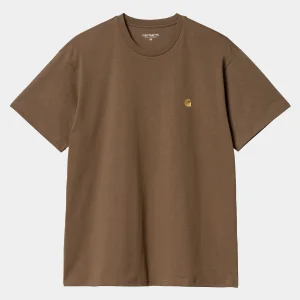 Carhartt WIP S/S Chase T-Shirt Chocolate / Gold New