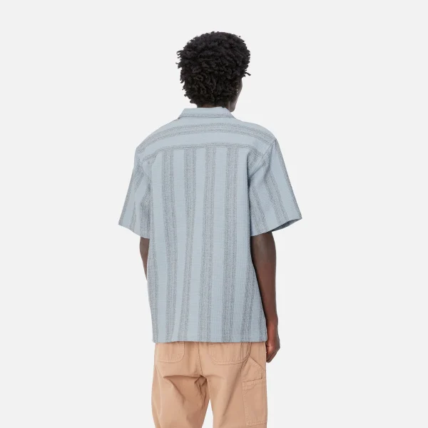 Carhartt WIP S/S Dodson Shirt Dodson Stripe, Misty Sky Clearance