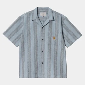 Carhartt WIP S/S Dodson Shirt Dodson Stripe, Misty Sky Clearance