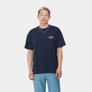 Carhartt WIP S/S Friendship T-Shirt Air Force Blue / Light Pink Cheap