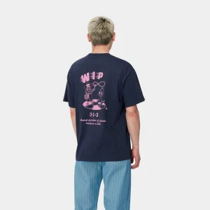 Carhartt WIP S/S Friendship T-Shirt Air Force Blue / Light Pink Cheap