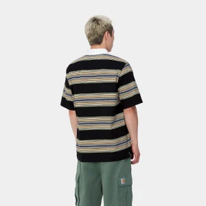 Carhartt WIP S/S Gaines Rugby Shirt Gaines Stripe, Black Flash Sale