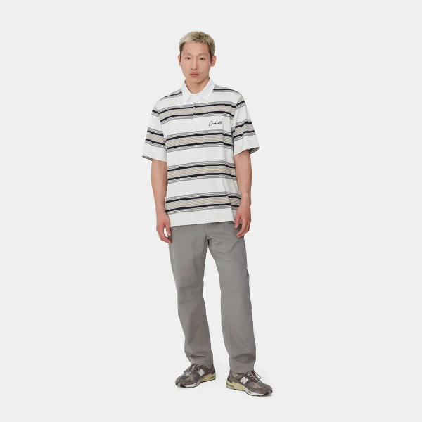 Carhartt WIP S/S Gaines Rugby Shirt Gaines Stripe, Wax Cheap