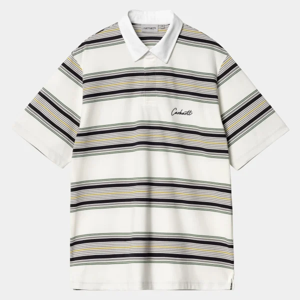 Carhartt WIP S/S Gaines Rugby Shirt Gaines Stripe, Wax Cheap