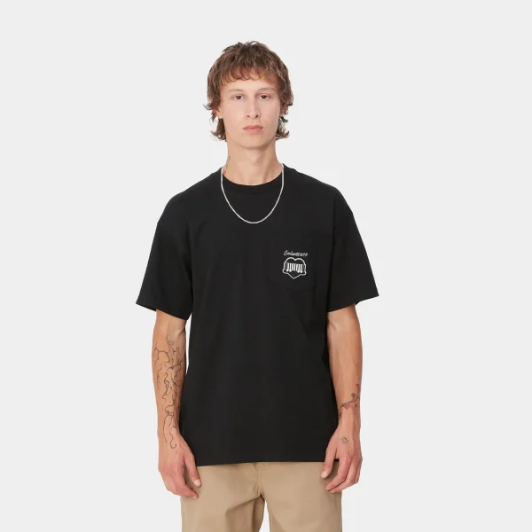 Carhartt WIP S/S Heart Train Pocket T-Shirt Black Best Sale