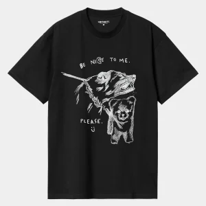 Carhartt WIP S/S Pepe Be Nice T-Shirt Black / White Hot