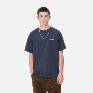 Carhartt WIP S/S Script Embroidery T-Shirt Air Force Blue / White Store