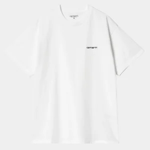 Carhartt WIP S/S Script Embroidery T-Shirt White / Black Clearance