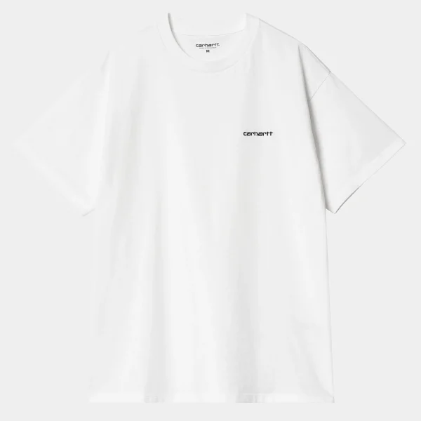 Carhartt WIP S/S Script Embroidery T-Shirt White / Black Clearance