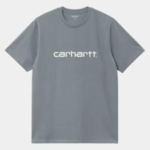 Carhartt WIP S/S Script T-Shirt Dove Grey / Wax Clearance