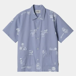 Carhartt WIP S/S Stamp Shirt Stamp Print, Charm Blue Clearance