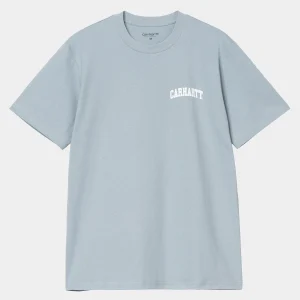 Carhartt WIP S/S University Script T-Shirt Dusty Ice / White Store