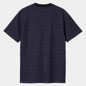 Carhartt WIP S/S Verner Pocket T-Shirt Verner Stripe, Black / Aura Best