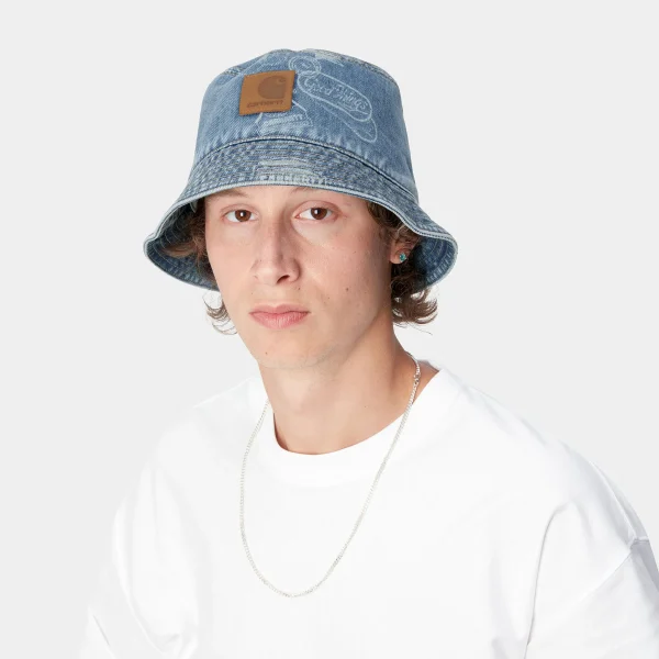 Carhartt WIP Stamp Bucket Hat Stamp Print, Blue Discount