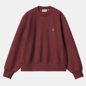 Carhartt WIP W' American Script Sweatshirt Malbec Cheap