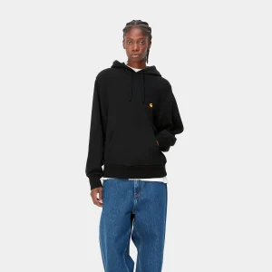 Carhartt WIP W' Hooded American Script Sweatshirt Black Best Sale