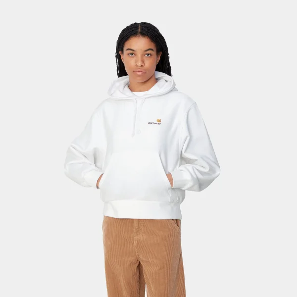 Carhartt WIP W' Hooded American Script Sweatshirt White Sale