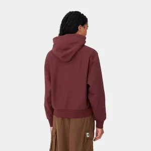 Carhartt WIP W' Hooded American Script Sweatshirt Malbec Online